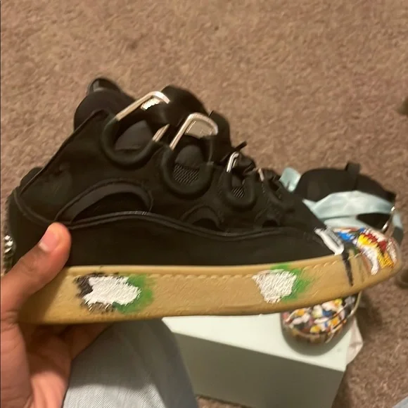 Lanvin Black and Multicolor Sneakers (Gallery Dept x Lanvin Collab)